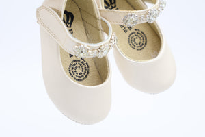 Balerina de piel ivory con cristal austriaco  311-L