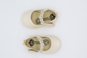 Balerina de piel ivory con cristal austriaco  311-L