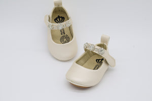 Balerina de piel ivory con cristal austriaco  311-L